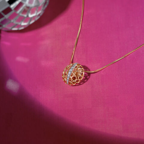 Porous Glow Gold & Diamond Pendant