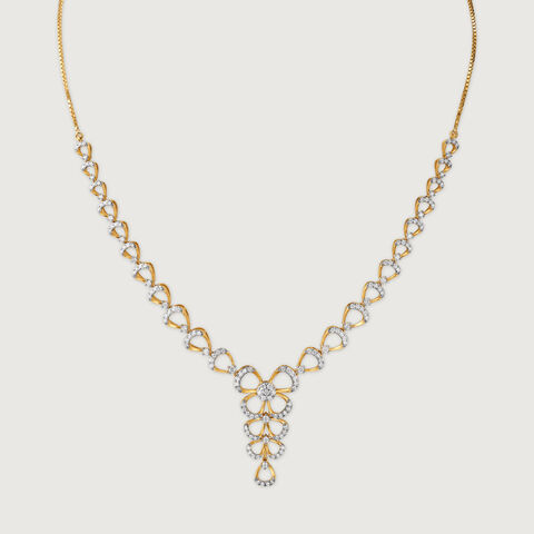 Delicate Bowtie Gold & Diamond Necklace