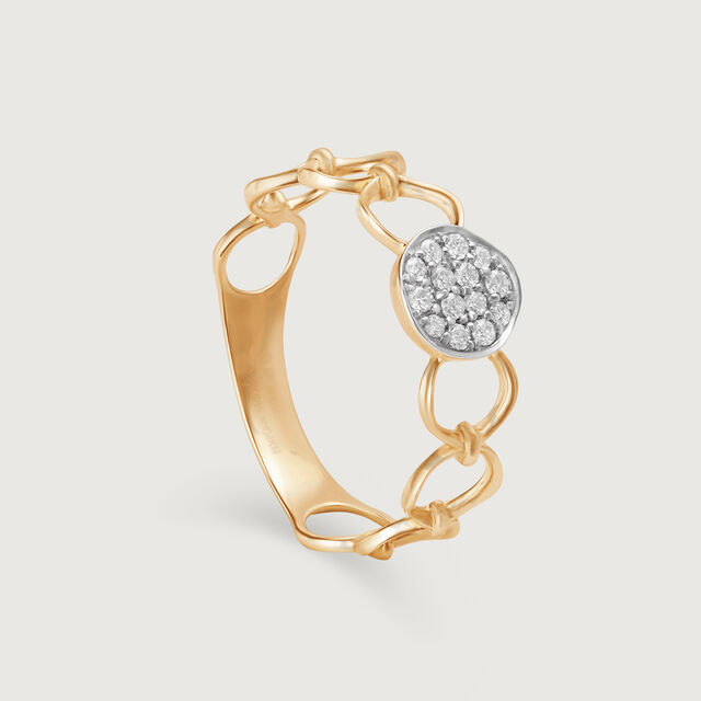 Luminous Link 14KT Gold & Diamond Finger Ring,,hi-res image number null