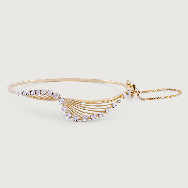 Elegant Precision Gold & Diamond Bangle,,hi-res image number null
