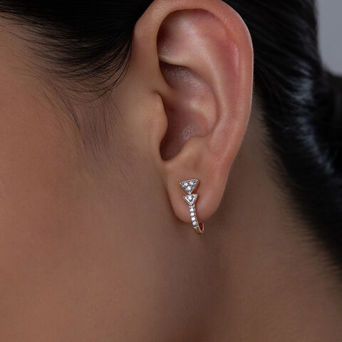 Exquisite Twirls Gold & Diamond Hoop Earrings