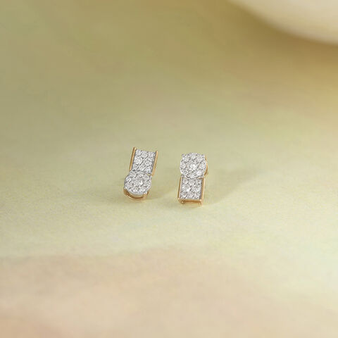Eternal Bond Gold and Diamond Stud Earrings