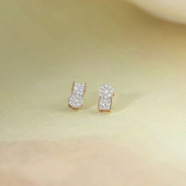Eternal Bond Gold and Diamond Stud Earrings,,hi-res image number null