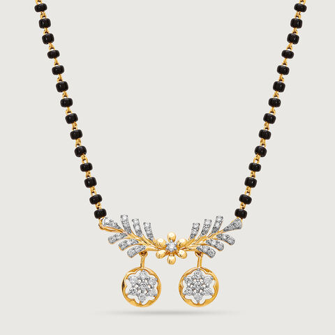 Floral Grace 18 Kt Gold and Diamond Vati Mangalsutra