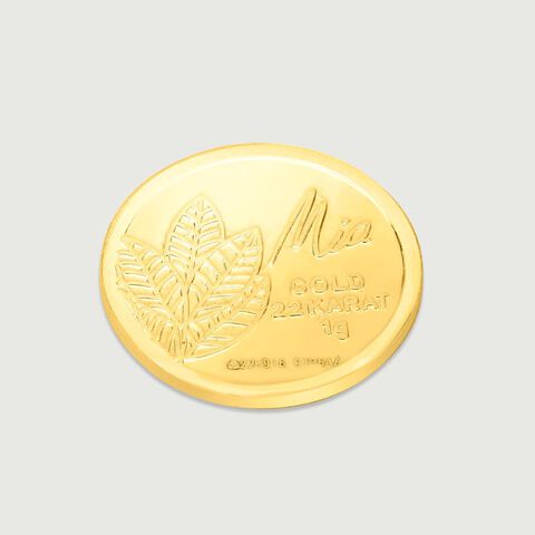 1 GM 22 Karat Sublime Mango Leaf Gold Coin