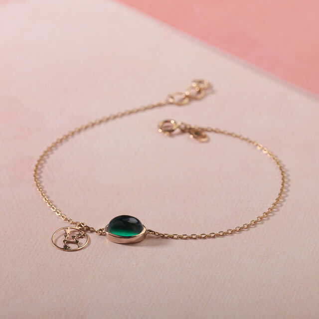 14KT Taurus Birthstone Yellow Gold Bracelet,,hi-res image number null