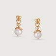 Glowing Hearts Pearl & Gold Drop Earrings,,hi-res view 4