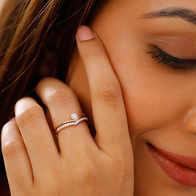 Serenity Stackable Multipurpose Solitaire Finger Ring,,hi-res image number null