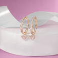 Glowing Heart Gold & Diamond Hoop Earrings,,hi-res view 1