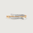 Golden Coiled 14 Kt Gold & Diamond Ring,,hi-res view 3
