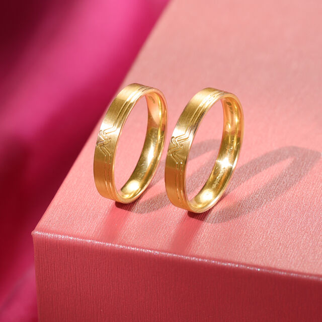 Me & We - Love Sync Band 18KT Gold Couple Ring-Single Piece,,hi-res image number null