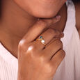 Swirl Spark Pearl & Gold Ring,,hi-res view 2