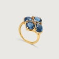 Ethereal Midnight Majesty 14KT Diamond & London Blue Topaz Ring,,hi-res view 4