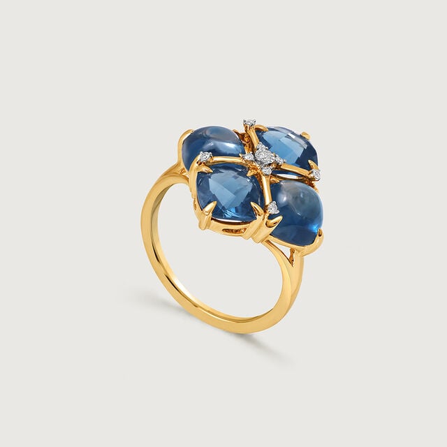 Ethereal Midnight Majesty 14KT Diamond & London Blue Topaz Ring,,hi-res image number null