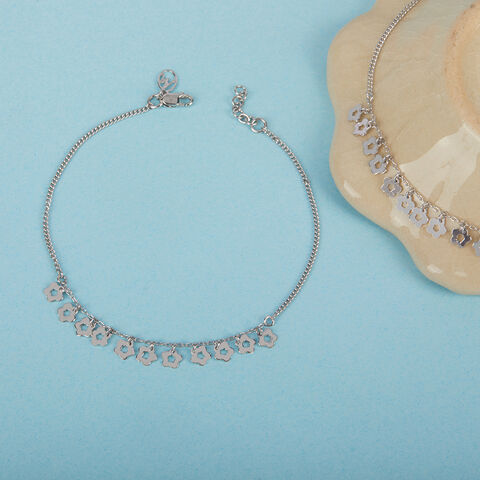 Blooming Beauty Silver Anklet