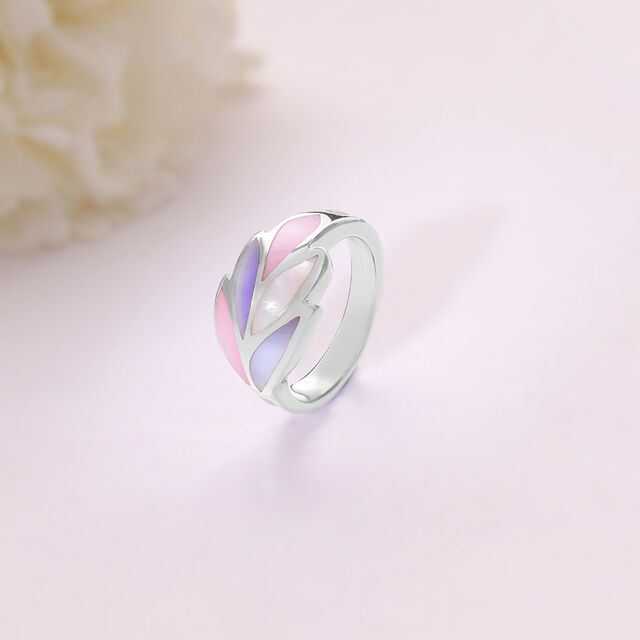 Mother of Pearl Pastel Silver Ring,,hi-res image number null