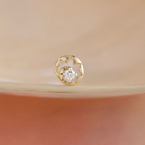 Lippan Tapestry Gold & Diamond Nose Pin