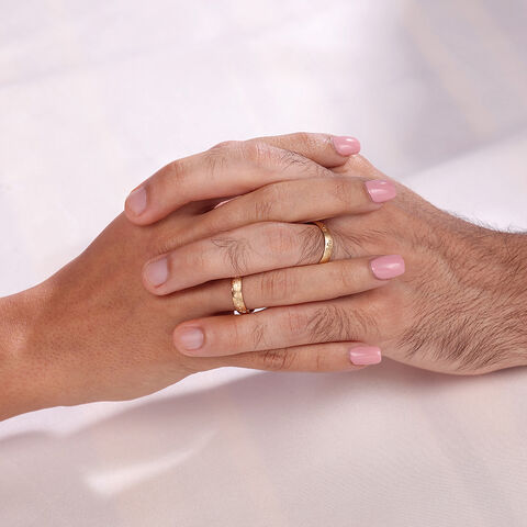 Forever Band 18KT Gold Couple Ring -Single Piece