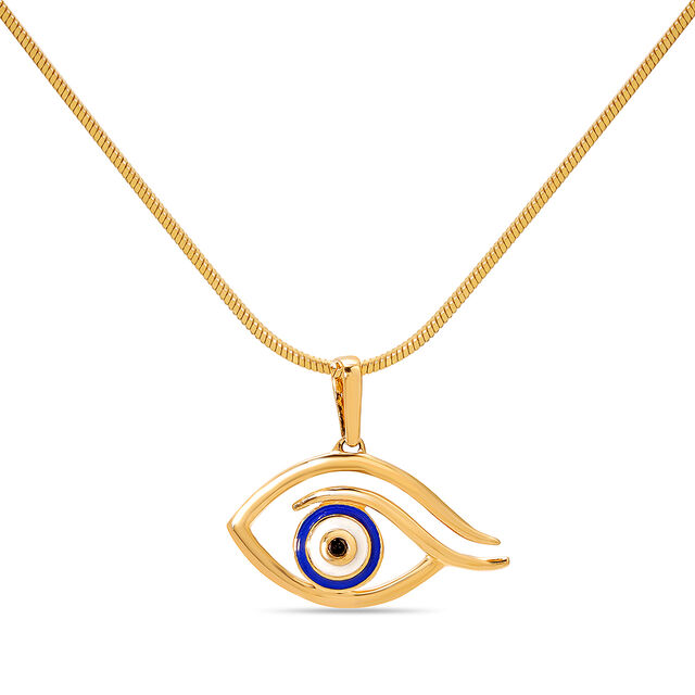 14KT Yellow Gold Minimal Evil Eye Pendant,,hi-res image number null