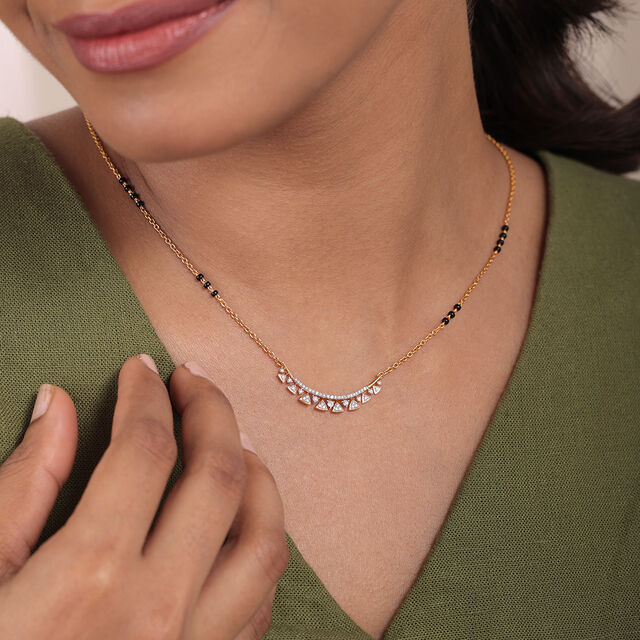 Forever Sparkle 18 KT Gold and Diamond Mangalsutra,,hi-res image number null