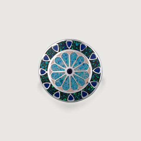 Midnight Mosaic Silver Ring