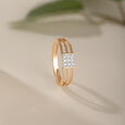 Clean Cuts Gold & Diamond Finger Ring for Men,,hi-res view 1