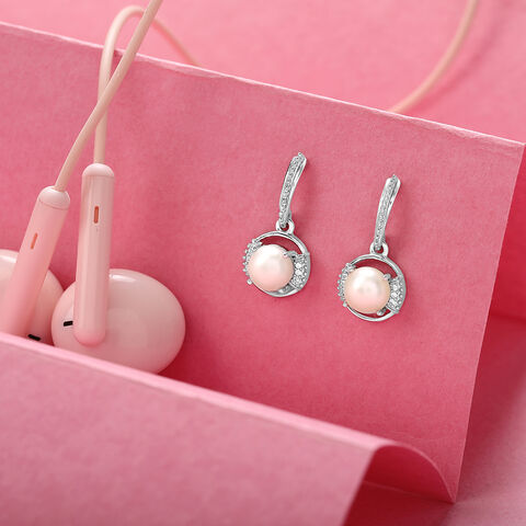 Exquisite Pearl Silver Stud Earrings