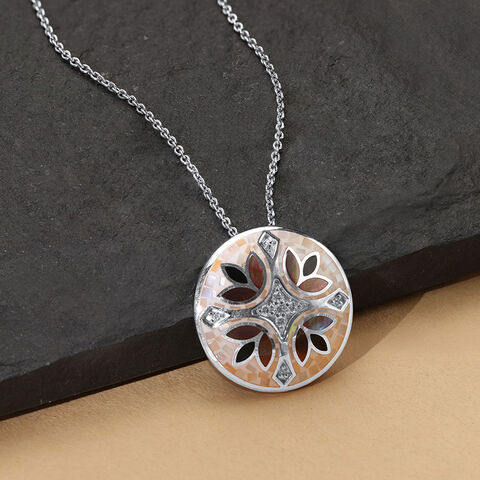 Mother of Pearl Starry Silver Pendant