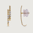 Sequin Glow Gold & Diamond Stud Earrings,,hi-res view 4