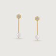 Serene Sunlit Pearl & Diamond Drop Earrings,,hi-res view 3