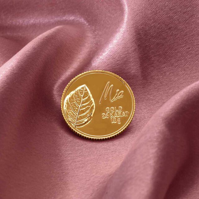 10 GM 24 Karat Tulsi Leaf Gold Coin,,hi-res image number null