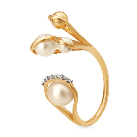 14KT Pearl and Diamond Finger Ring