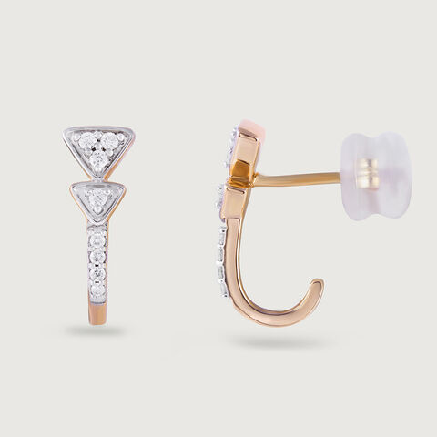 Exquisite Twirls Gold & Diamond Hoop Earrings