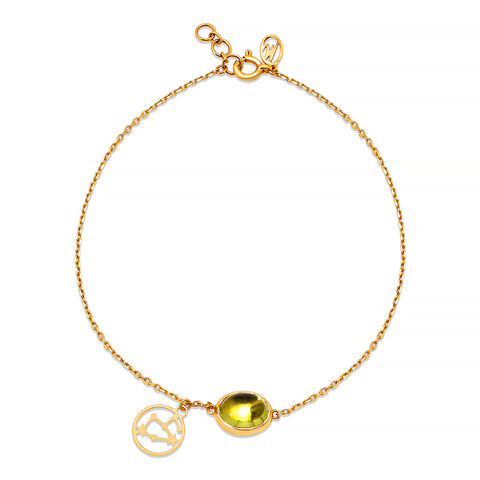 14KT Leo Birthstone Yellow Gold Bracelet
