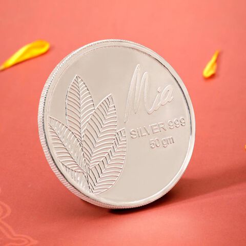 50 GM 999 Silver Divine Mango Leaf Coin