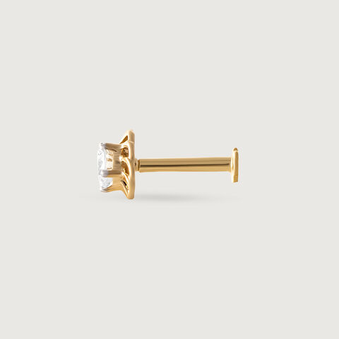 Ethereal Glow Gold and Diamond Nose Pin