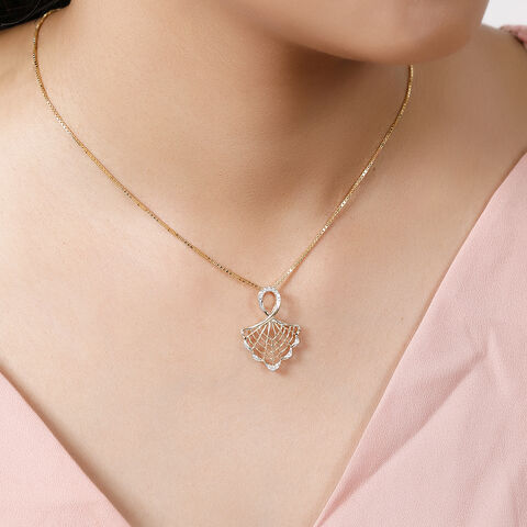 14KT Yellow Gold Web Of Beauty Diamond Pendant