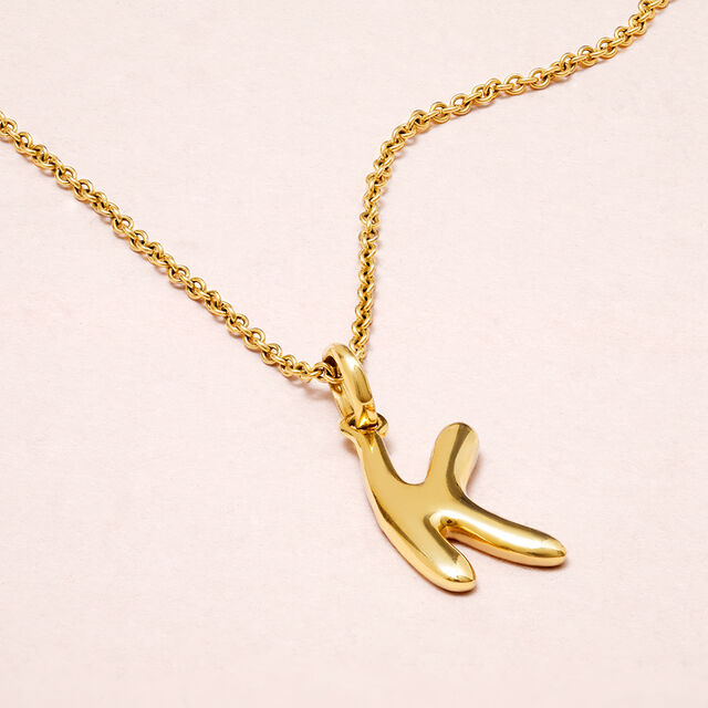 Letter Perfect 'K' Gold Pendant,,hi-res image number null
