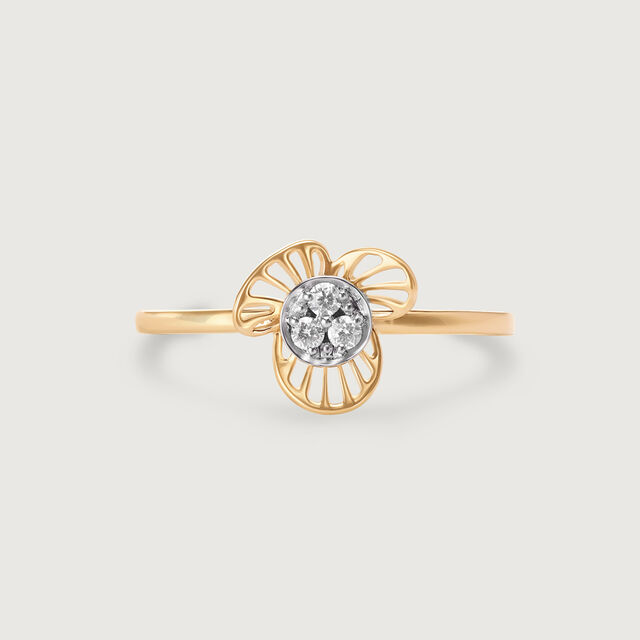 Petal Brilliance 14 Kt Gold & Diamond Ring,,hi-res image number null