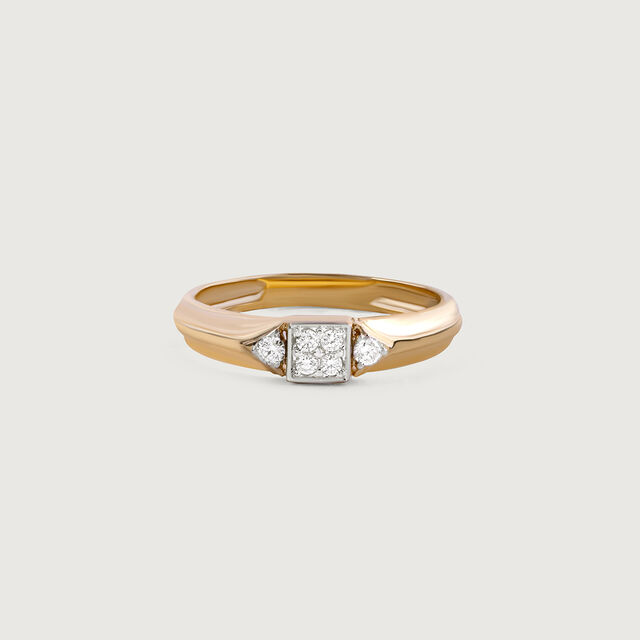 Square Game Gold & Diamond Finger Ring for Men,,hi-res image number null