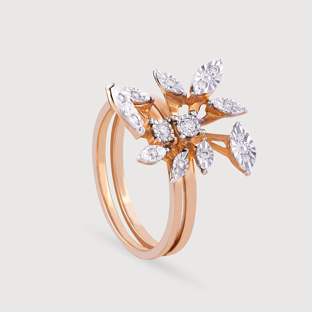 Leaf Whisper Gold and Diamond Finger Ring,,hi-res image number null