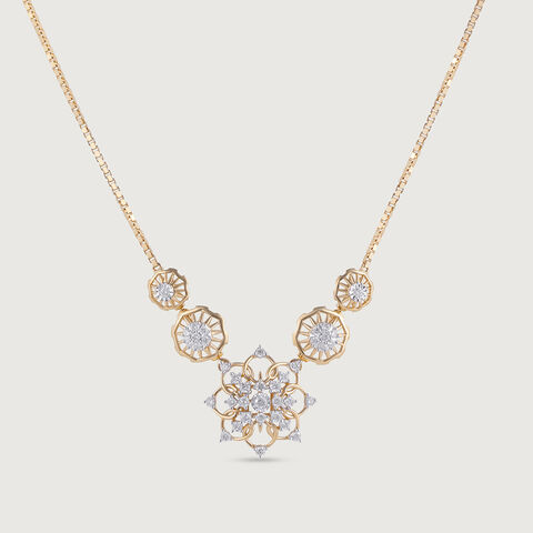 Crochet Glow Gold and Diamond Necklace