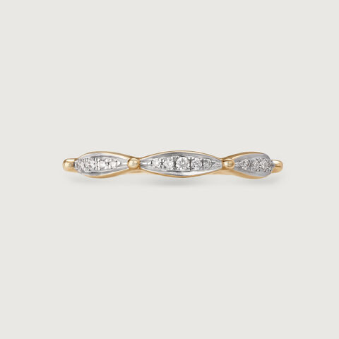 Mystic Curvature 14KT Gold & Diamond Finger Ring