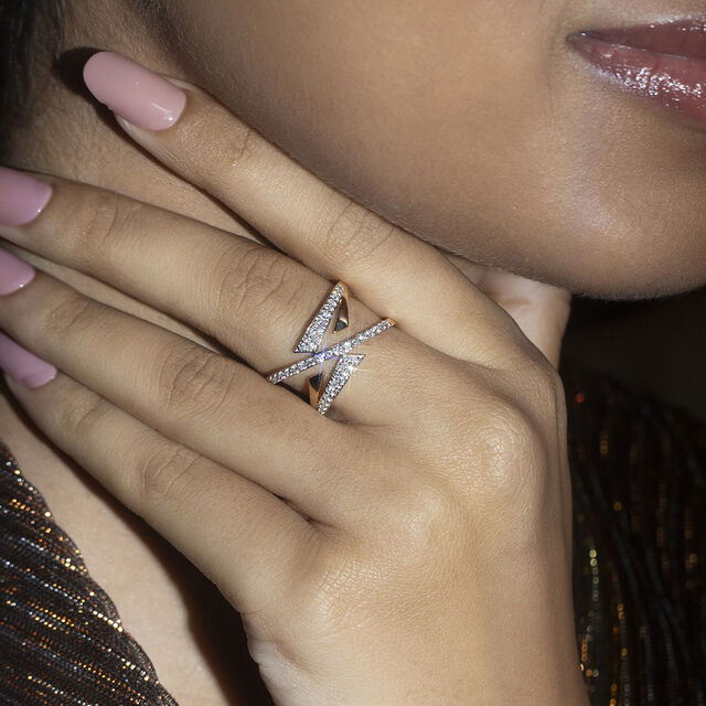 Disco Pulse Gold & Diamond Finger Ring,,hi-res image number null