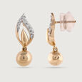 Subtle Glamour Gold & Diamond Drop Earrings,,hi-res view 4