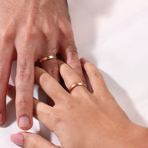 You & I Band 18KT Gold Couple Ring -Single Piece