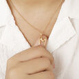 Letter Perfect 'M' Gold Pendant,,hi-res view 1