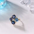 Ethereal Midnight Majesty 14KT Diamond & London Blue Topaz Ring,,hi-res view 1