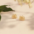 Floral Doodle Gold Stud Earrings,,hi-res view 1