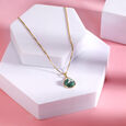 Green Goddess 14KT Diamond and Malachite Pedant,,hi-res view 1
